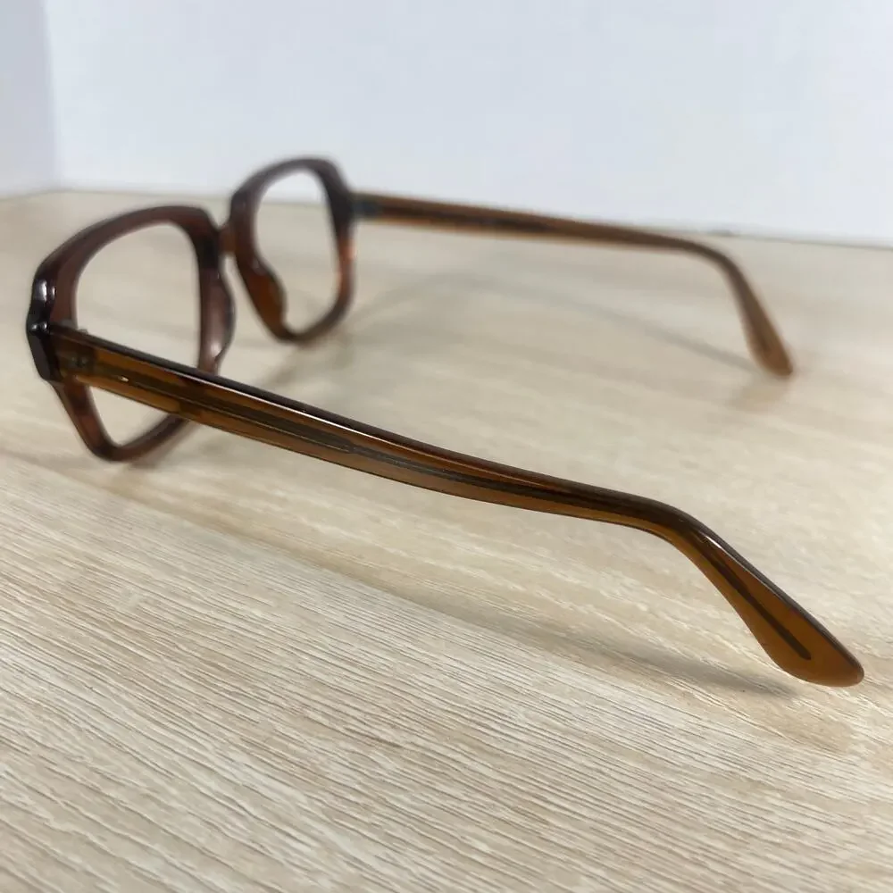 Vintage USS 4 1/2 - 5 3/4 USS 52-20 Eyeglasses Full Rim Frames ONLY Brown